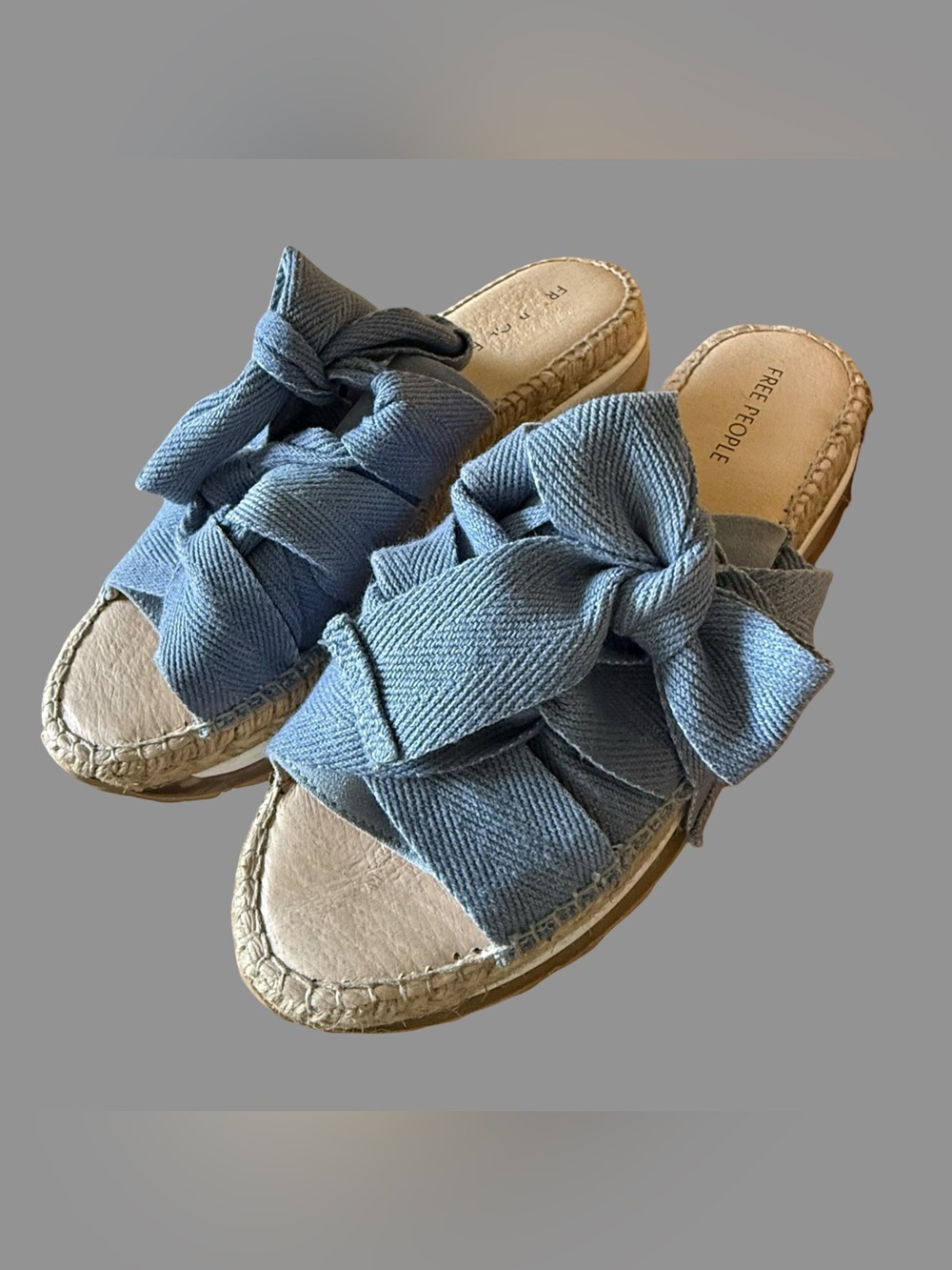 Free People Chapman Denim Platform Denim Sandals US7